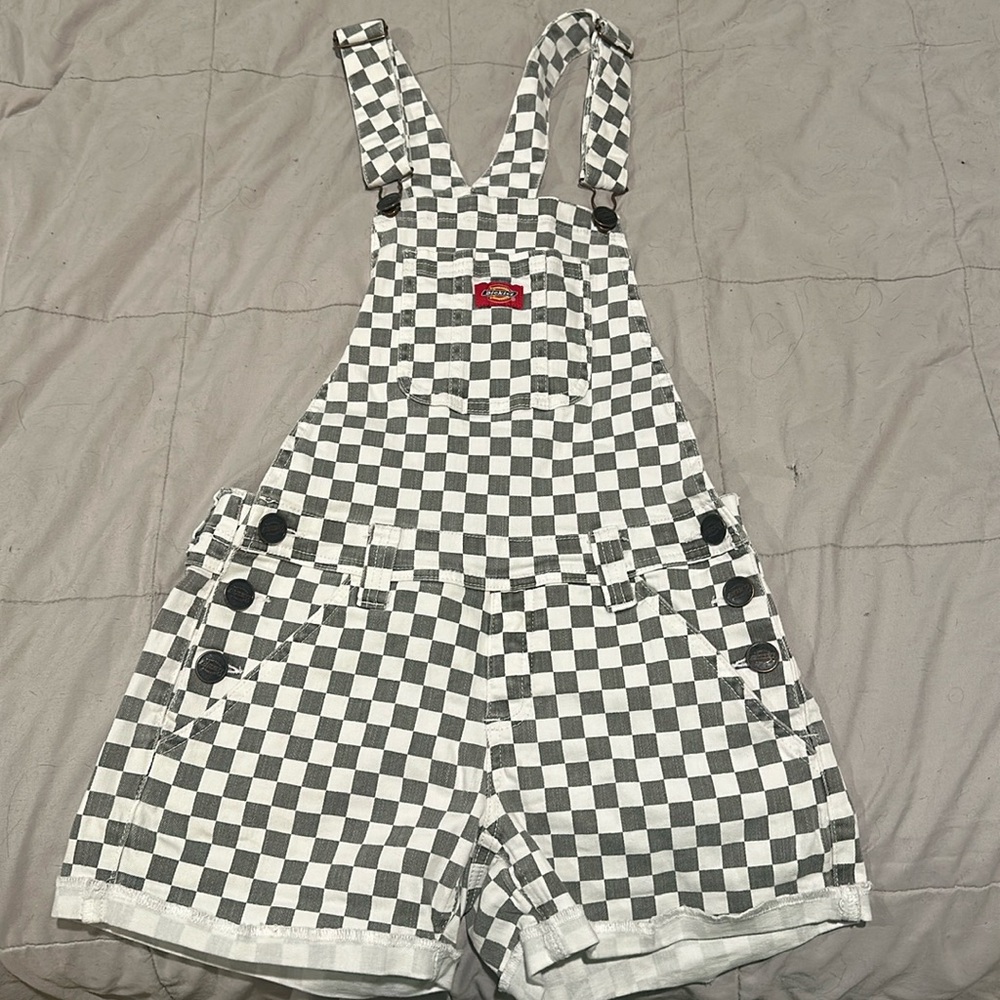 Dickies race print checkered overalls, size small